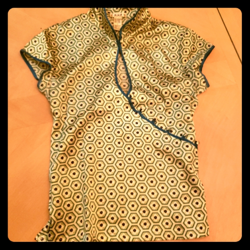 Asian inspired silky blouse